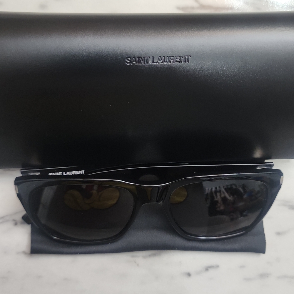 NEW Authentic YSL Black Square Frame sunglasses - Picture 9 of 10